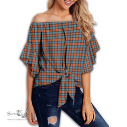ScotsTee Shop Scottish MacLachlan Ancient Clan Tartan Womens Off Shoulder Waist Wrap Top