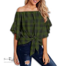 ScotsTee Shop Scottish MacLean Hunting Clan Tartan Womens Off Shoulder Waist Wrap Top