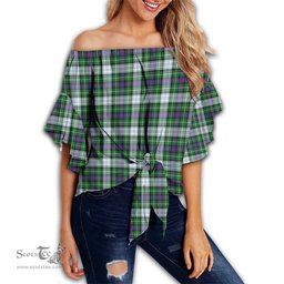 ScotsTee Shop Scottish MacKenzie Dress Modern Clan Tartan Womens Off Shoulder Waist Wrap Top