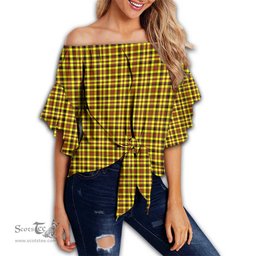 ScotsTee Shop Scottish Jardine Clan Tartan Womens Off Shoulder Waist Wrap Top