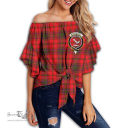 ScotsTee Shop Scottish MacDougall Modern Clan Crest Tartan Womens Off Shoulder Waist Wrap Top