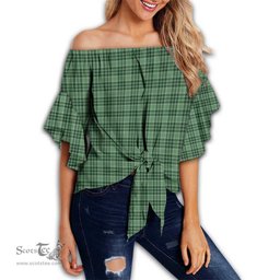 ScotsTee Shop Scottish MacDonald Lord of the Isles Hunting Clan Tartan Womens Off Shoulder Waist Wrap Top