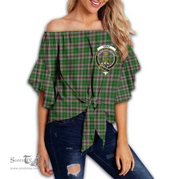 ScotsTee Shop Scottish Gray Hunting Clan Crest Tartan Womens Off Shoulder Waist Wrap Top