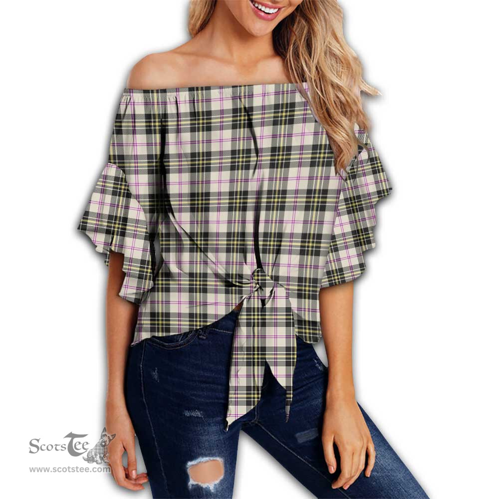 ScotsTee Shop Scottish MacPherson Dress Ancient Clan Tartan Womens Off Shoulder Waist Wrap Top