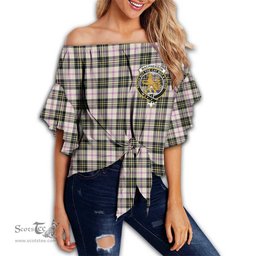 ScotsTee Shop Scottish MacPherson Dress Ancient Clan Crest Tartan Womens Off Shoulder Waist Wrap Top