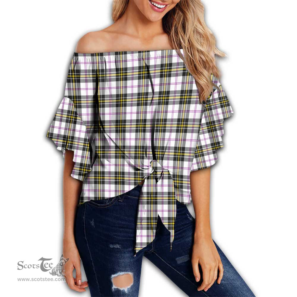 ScotsTee Shop Scottish MacPherson Dress Modern Clan Tartan Womens Off Shoulder Waist Wrap Top