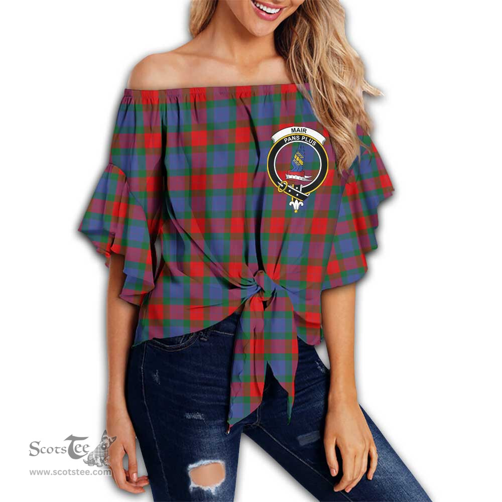 ScotsTee Shop Scottish Mar Clan Crest Tartan Womens Off Shoulder Waist Wrap Top