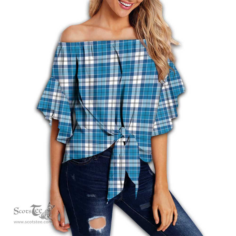ScotsTee Shop Scottish Roberton Clan Tartan Womens Off Shoulder Waist Wrap Top