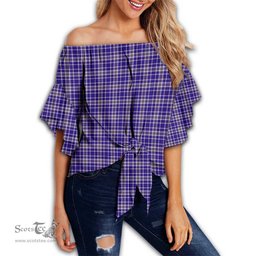 ScotsTee Shop Scottish Ochterlony Clan Tartan Womens Off Shoulder Waist Wrap Top