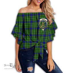 ScotsTee Shop Scottish Rollo Modern Clan Crest Tartan Womens Off Shoulder Waist Wrap Top