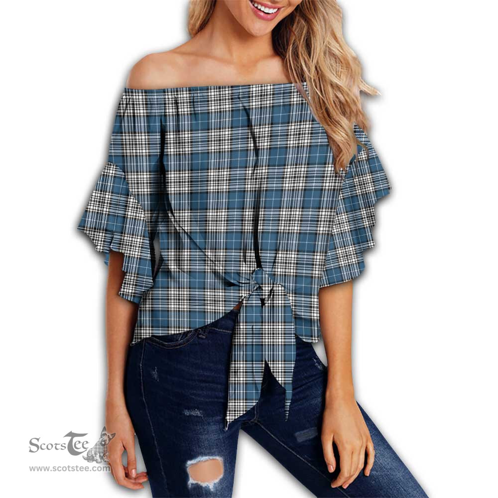 ScotsTee Shop Scottish Napier Modern Clan Tartan Womens Off Shoulder Waist Wrap Top