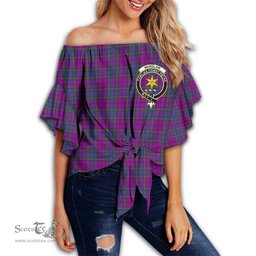 ScotsTee Shop Scottish Wardlaw Modern Clan Crest Tartan Womens Off Shoulder Waist Wrap Top