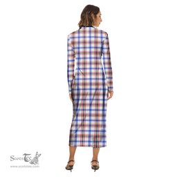 ScotsTee Shop Scottish Boswell Modern Clan Crest Tartan Womens Mock Neck Long Sleeve Midi Dress