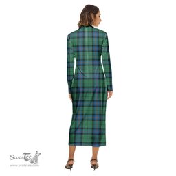 ScotsTee Shop Scottish Armstrong Ancient Clan Crest Tartan Womens Mock Neck Long Sleeve Midi Dress