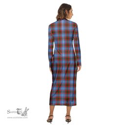 ScotsTee Shop Scottish Edinburgh District Clan Tartan Womens Mock Neck Long Sleeve Midi Dress