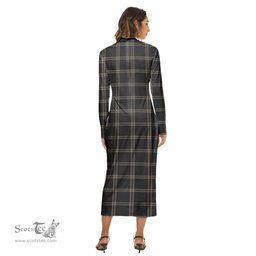 ScotsTee Shop Scottish Eternity Clan Tartan Womens Mock Neck Long Sleeve Midi Dress