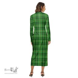 ScotsTee Shop Scottish Galloway District Clan Tartan Womens Mock Neck Long Sleeve Midi Dress