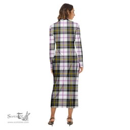 ScotsTee Shop Scottish MacPherson Dress Modern Clan Crest Tartan Womens Mock Neck Long Sleeve Midi Dress