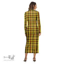 ScotsTee Shop Scottish Jardine Clan Crest Tartan Womens Mock Neck Long Sleeve Midi Dress