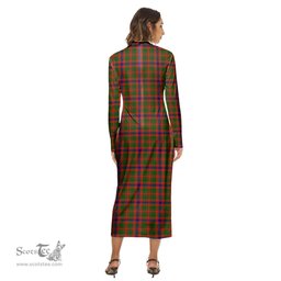 ScotsTee Shop Scottish Nithsdale District Clan Tartan Womens Mock Neck Long Sleeve Midi Dress
