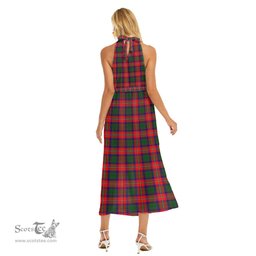 ScotsTee Shop Scottish Roxburgh District Clan Tartan Womens Wrap Hem Belted Halter Dress