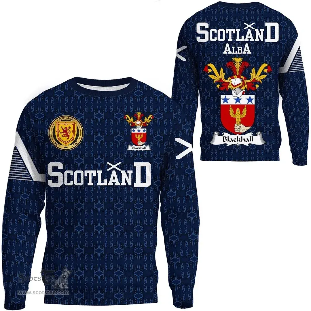 ScotsTee Shop Scottish Blackhall Family Crest Tartan Sweatshirt Scottish 1991 Style