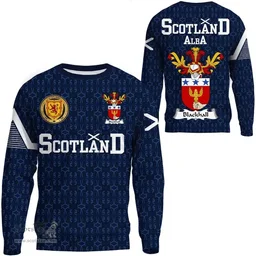 ScotsTee Shop Scottish Blackhall Family Crest Tartan Sweatshirt Scottish 1991 Style