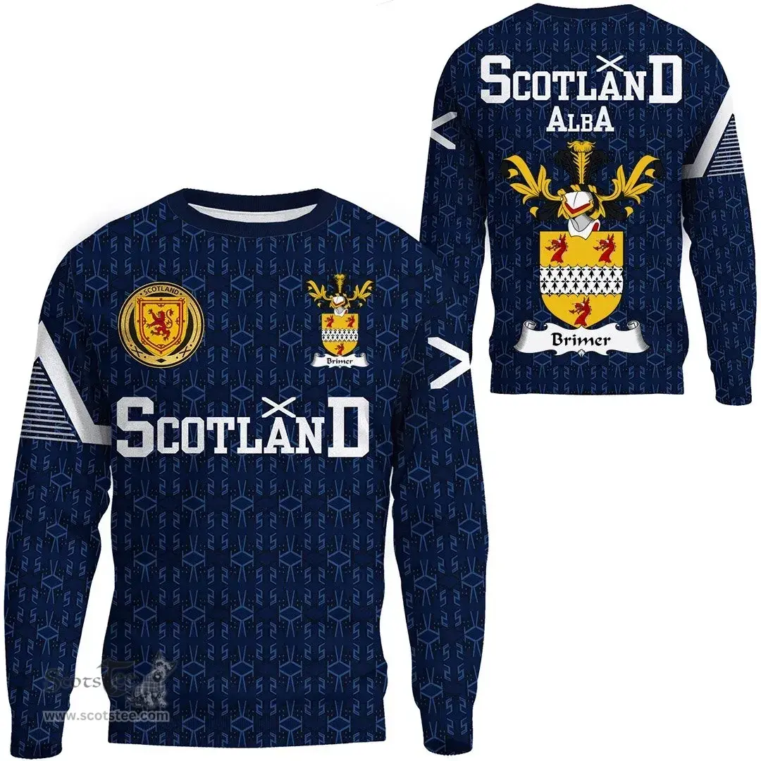 ScotsTee Shop Scottish Brimer Family Crest Tartan Sweatshirt Scottish 1991 Style