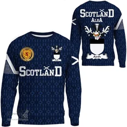 ScotsTee Shop Scottish Airth Family Crest Tartan Sweatshirt Scottish 1991 Style