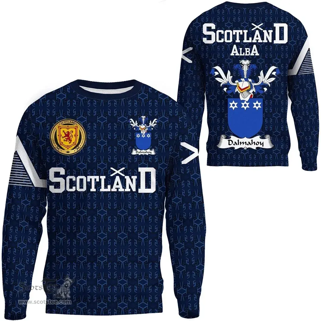 ScotsTee Shop Scottish Dalmahoy Family Crest Tartan Sweatshirt Scottish 1991 Style