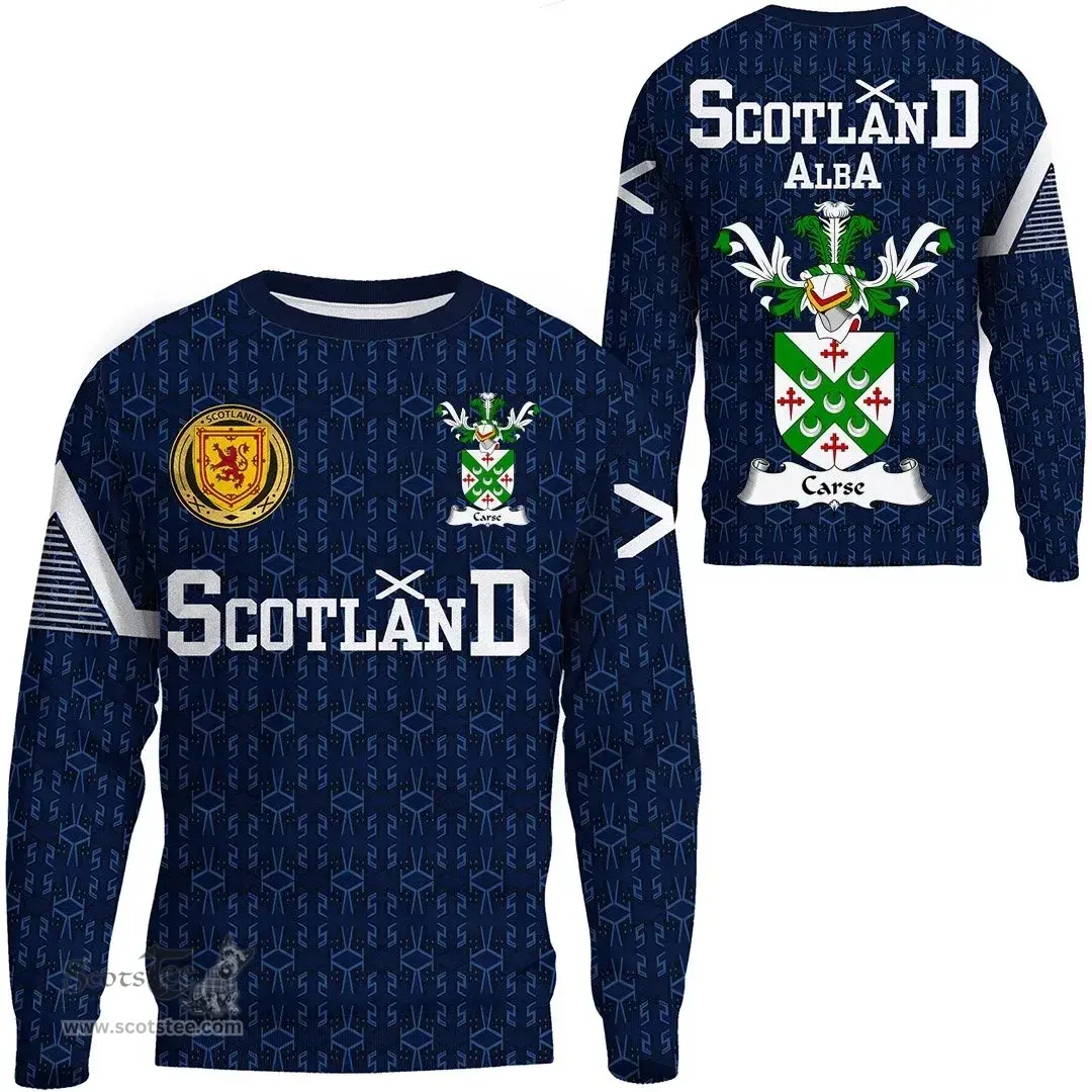 ScotsTee Shop Scottish Carse Family Crest Tartan Sweatshirt Scottish 1991 Style