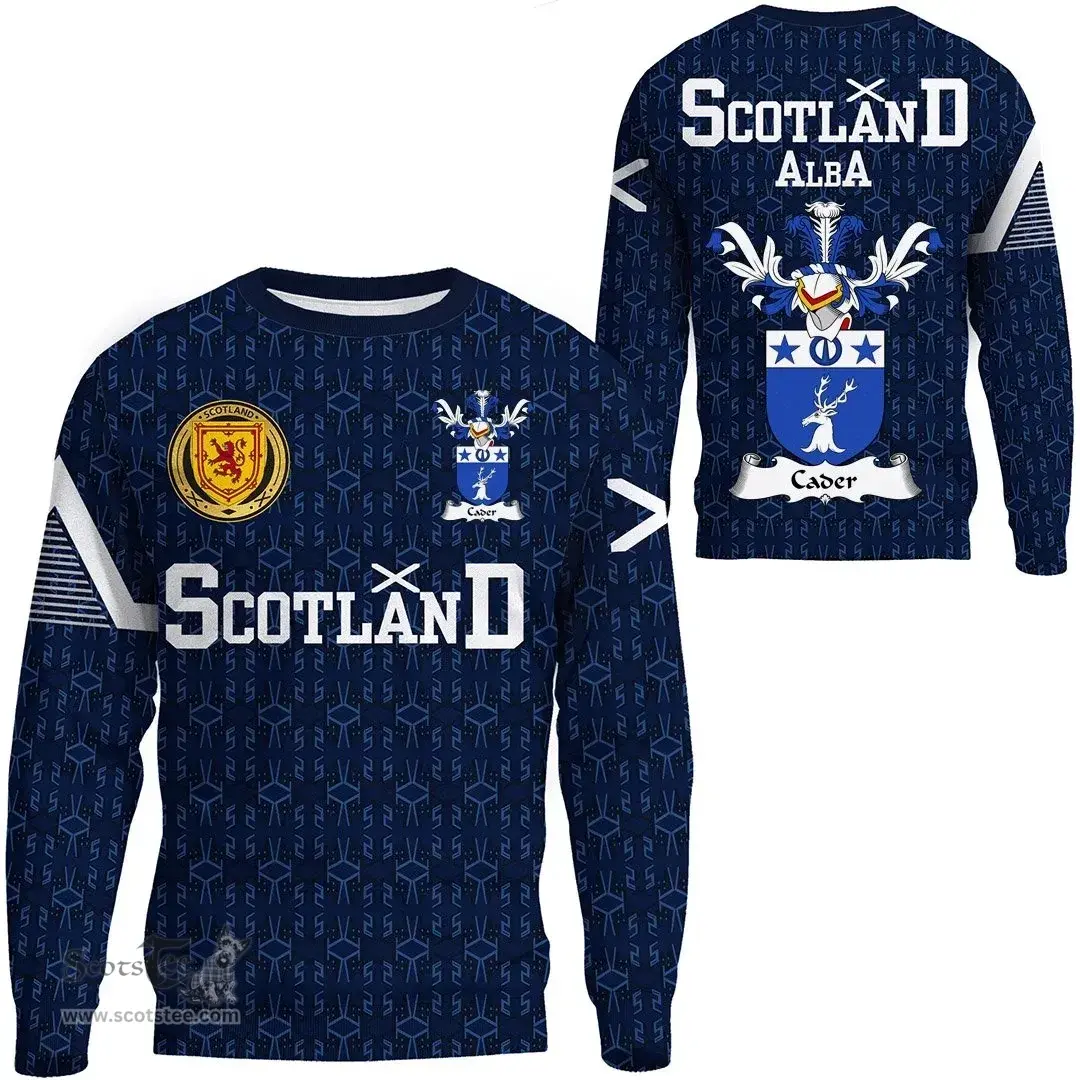 ScotsTee Shop Scottish Cader Family Crest Tartan Sweatshirt Scottish 1991 Style