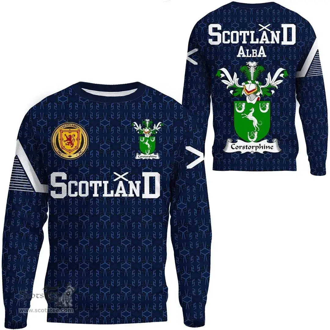 ScotsTee Shop Scottish Corstorphine Family Crest Tartan Sweatshirt Scottish 1991 Style