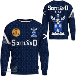 ScotsTee Shop Scottish Edington Family Crest Tartan Sweatshirt Scottish 1991 Style
