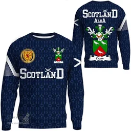 ScotsTee Shop Scottish Crawford Family Crest Tartan Sweatshirt Scottish 1991 Style