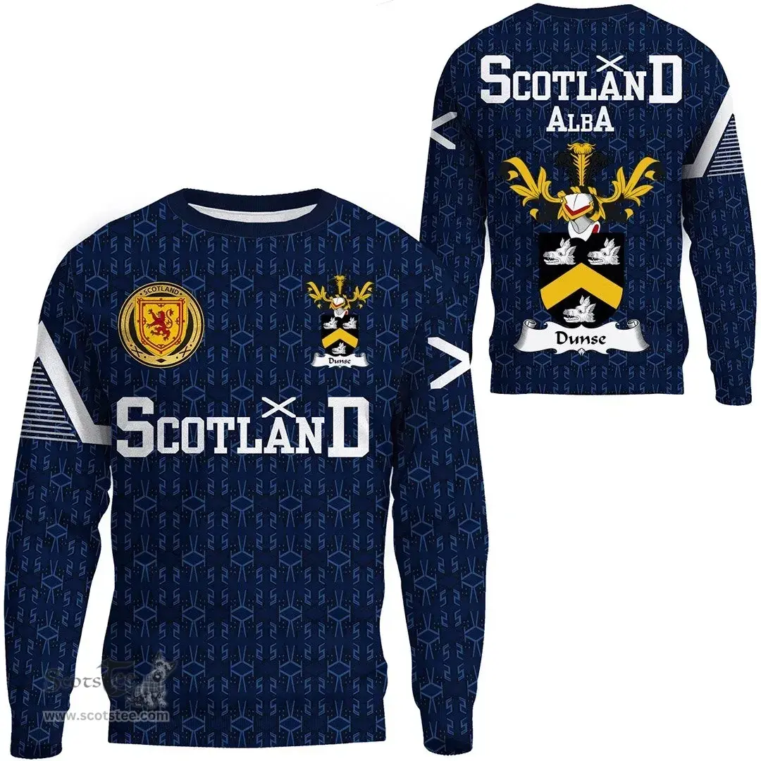 ScotsTee Shop Scottish Dunse Family Crest Tartan Sweatshirt Scottish 1991 Style