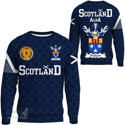 ScotsTee Shop Scottish Dickson Family Crest Tartan Sweatshirt Scottish 1991 Style