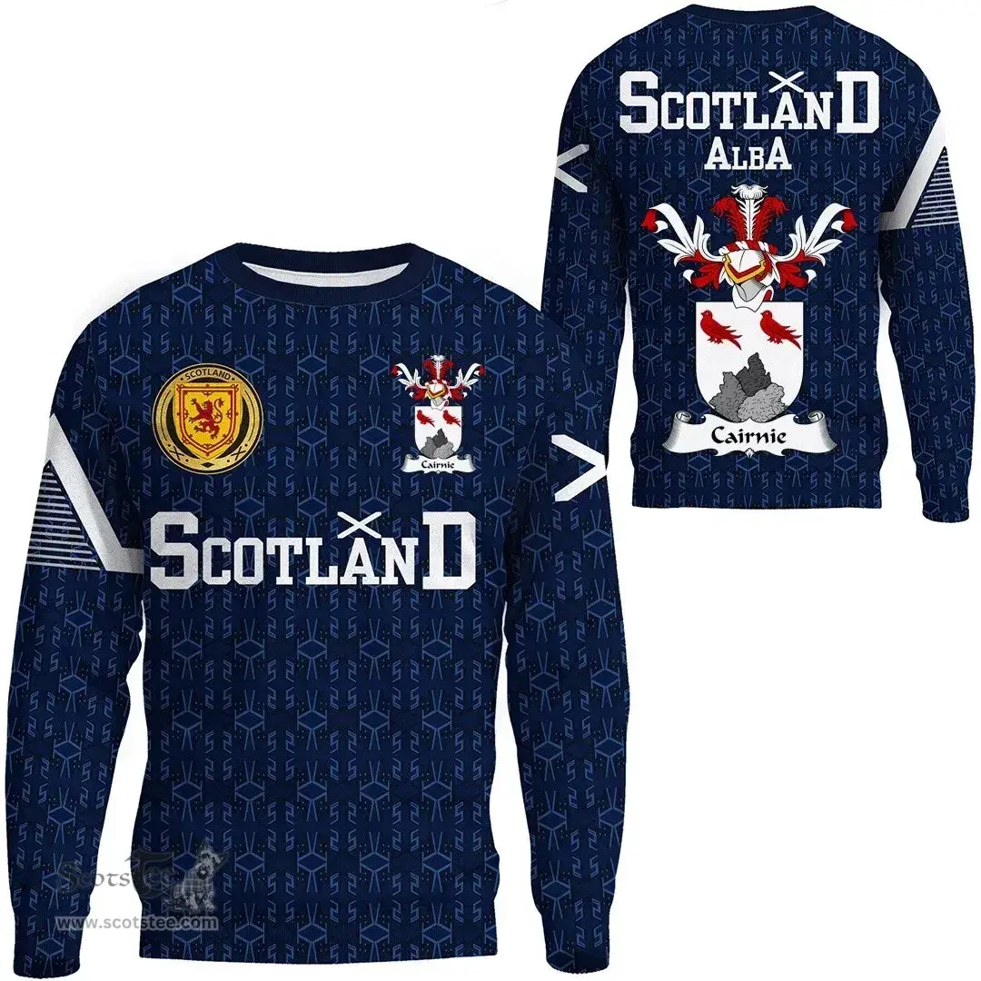 ScotsTee Shop Scottish Cairnie Family Crest Tartan Sweatshirt Scottish 1991 Style