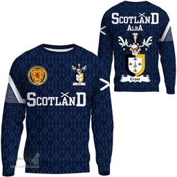 ScotsTee Shop Scottish Cross Family Crest Tartan Sweatshirt Scottish 1991 Style