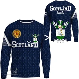 ScotsTee Shop Scottish Eckfoord Family Crest Tartan Sweatshirt Scottish 1991 Style