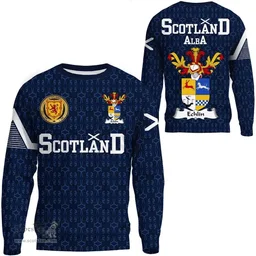 ScotsTee Shop Scottish Echlin Family Crest Tartan Sweatshirt Scottish 1991 Style
