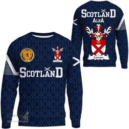 ScotsTee Shop Scottish Cowan Family Crest Tartan Sweatshirt Scottish 1991 Style