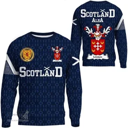 ScotsTee Shop Scottish Linton Family Crest Tartan Sweatshirt Scottish 1991 Style
