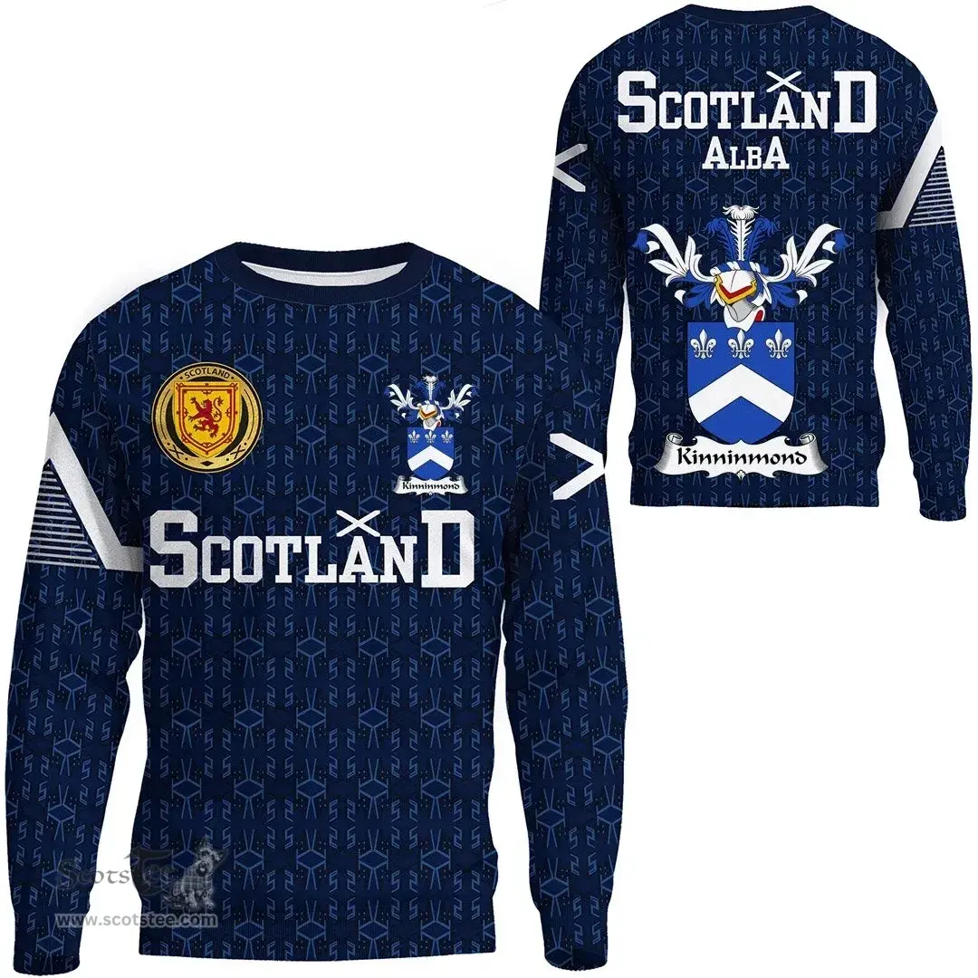 ScotsTee Shop Scottish Kinninmond Family Crest Tartan Sweatshirt Scottish 1991 Style