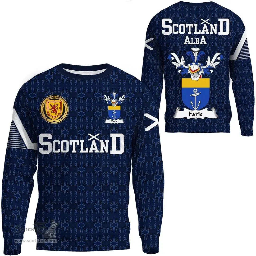 ScotsTee Shop Scottish Farie Family Crest Tartan Sweatshirt Scottish 1991 Style