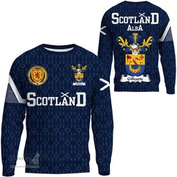 ScotsTee Shop Scottish Gillespie Family Crest Tartan Sweatshirt Scottish 1991 Style