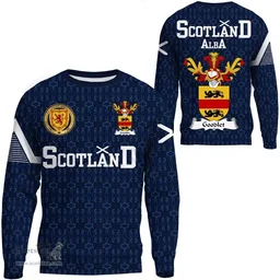 ScotsTee Shop Scottish Goodlet Family Crest Tartan Sweatshirt Scottish 1991 Style