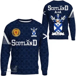 ScotsTee Shop Scottish Freer Family Crest Tartan Sweatshirt Scottish 1991 Style
