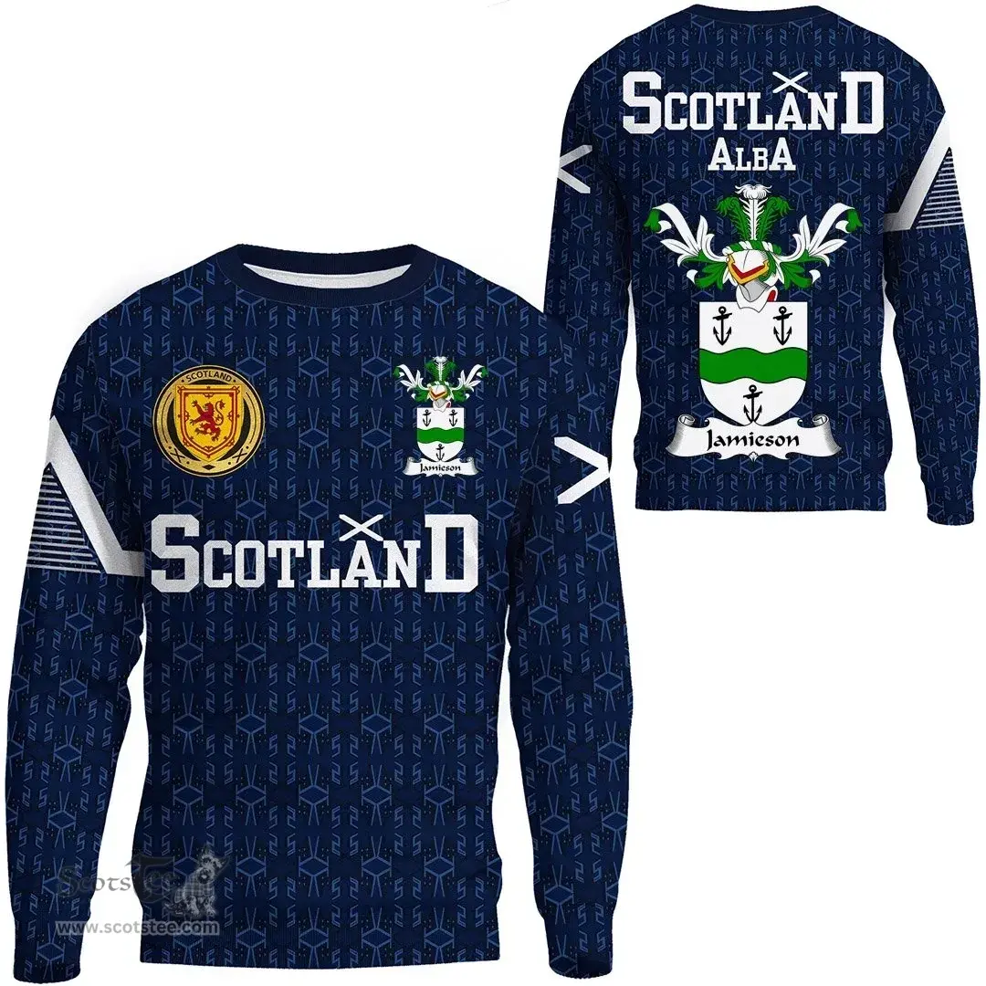 ScotsTee Shop Scottish Jamieson Family Crest Tartan Sweatshirt Scottish 1991 Style