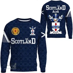 ScotsTee Shop Scottish Ewart Family Crest Tartan Sweatshirt Scottish 1991 Style